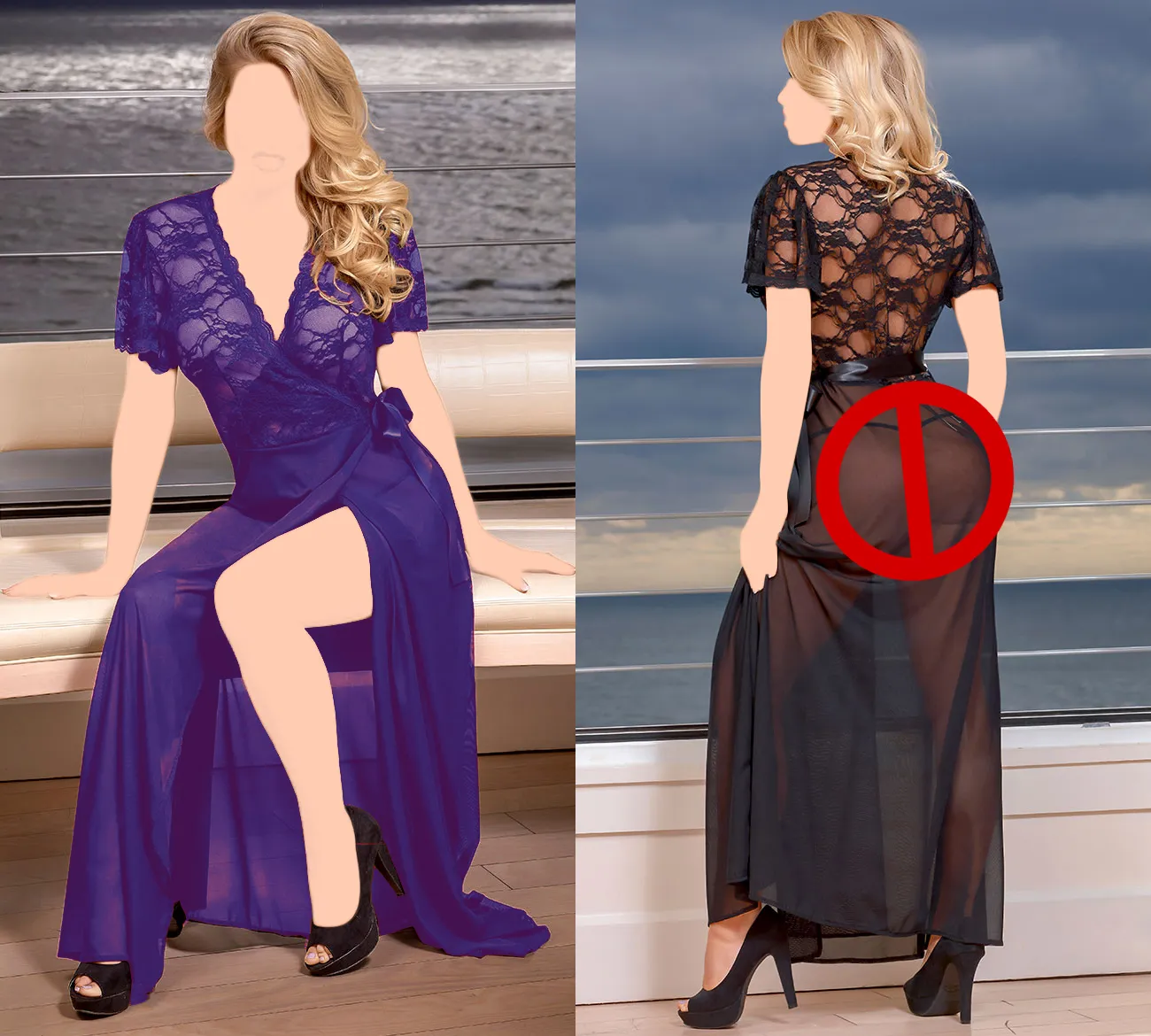 لباس خواب بلند لاو لاینجری کد L0019 - تصویر 2