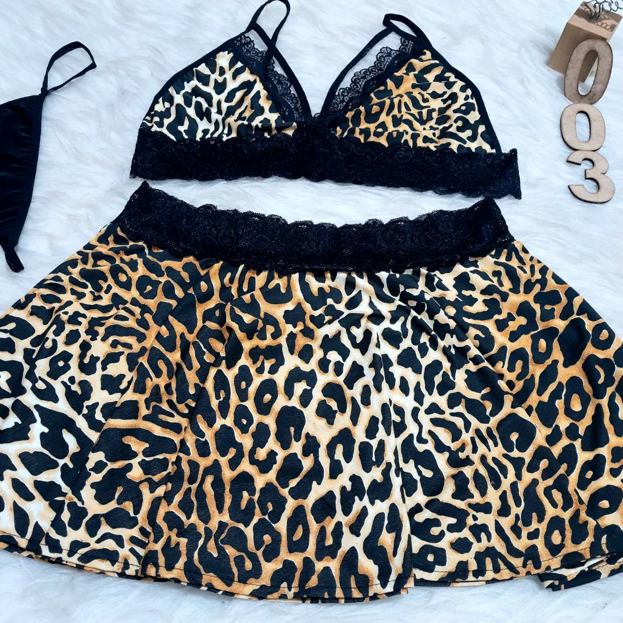 ست سوتین و دامن پلنگی Delwin کد 003 - تصویر 7