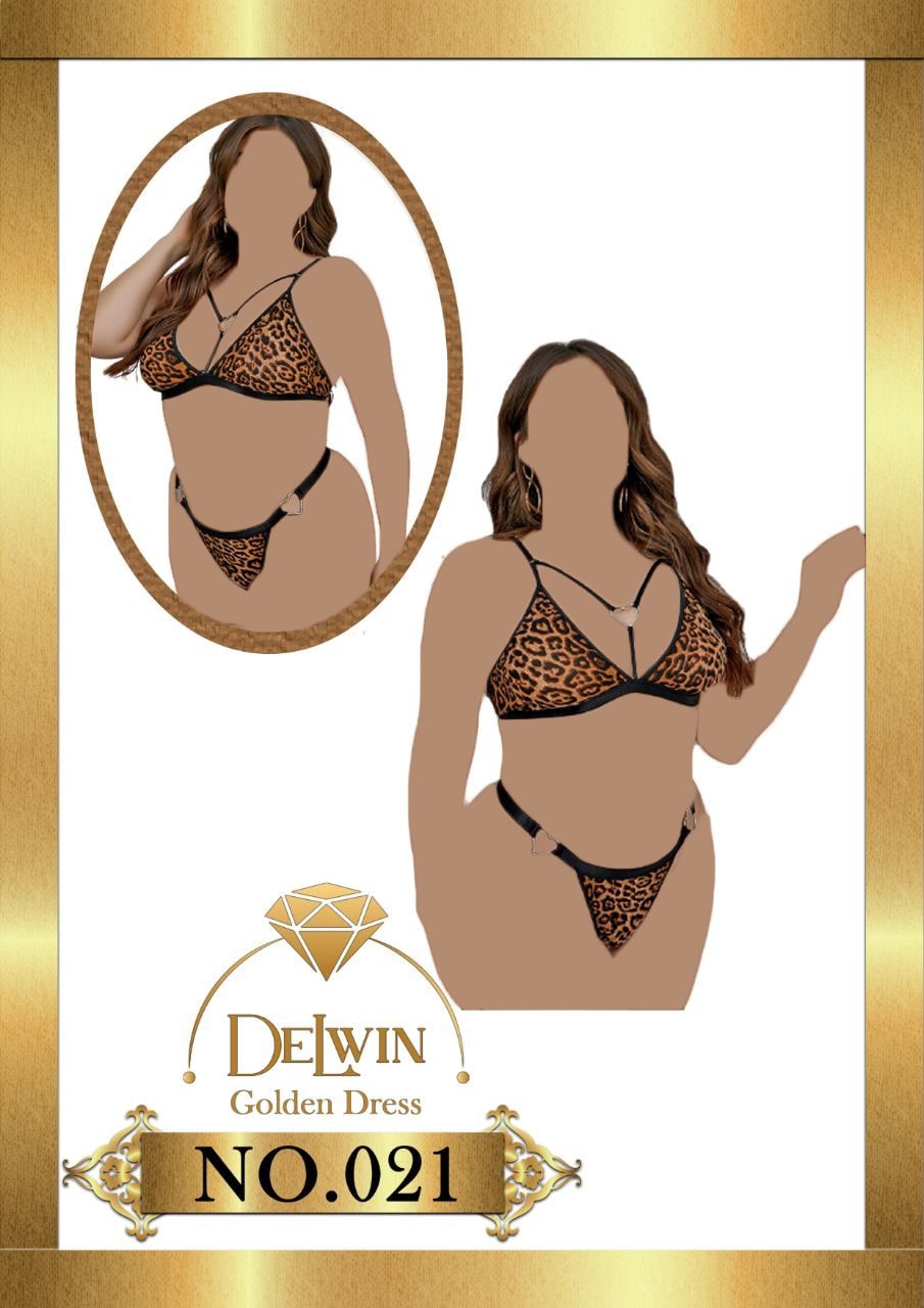 ست شورت و سوتین مخمل پلنگی Delwin کد 021