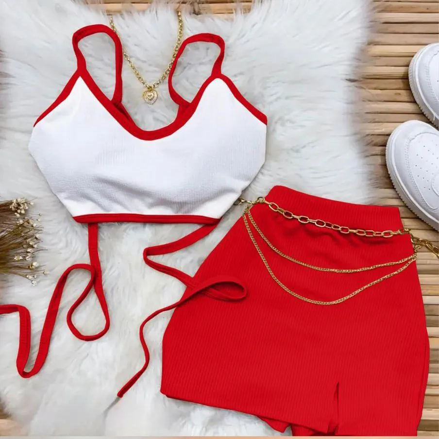 ست کراپ بندی با دامن Valentino کد 1442 - تصویر 7