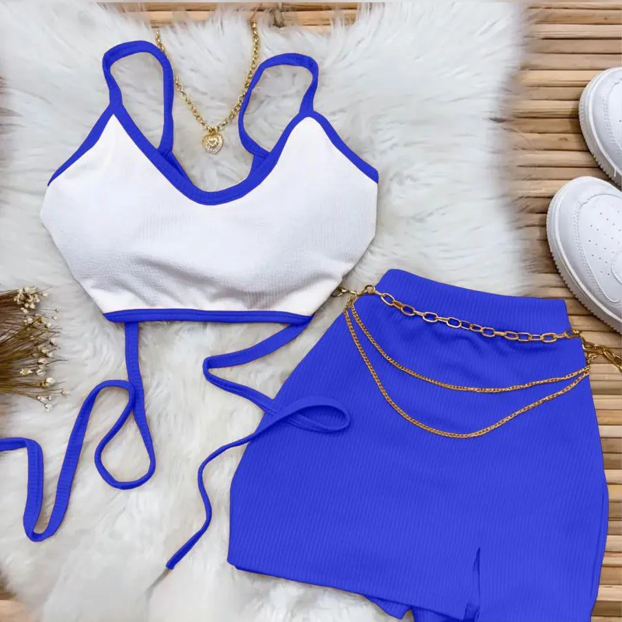 ست کراپ بندی با دامن Valentino کد 1442 - تصویر 6