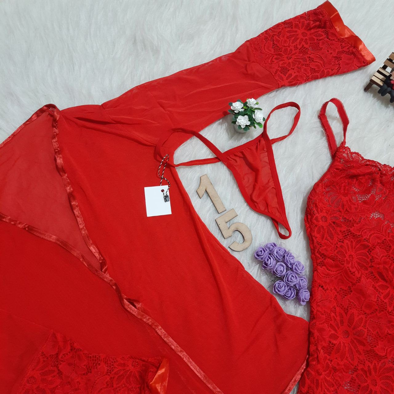 ست تاپ و ربدوشامبر Sensual کد 159 - تصویر 5