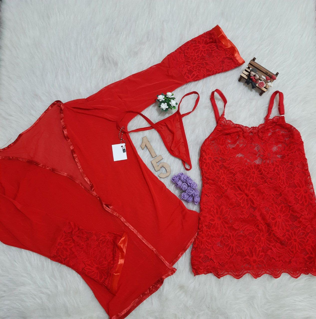 ست تاپ و ربدوشامبر Sensual کد 159 - تصویر 3