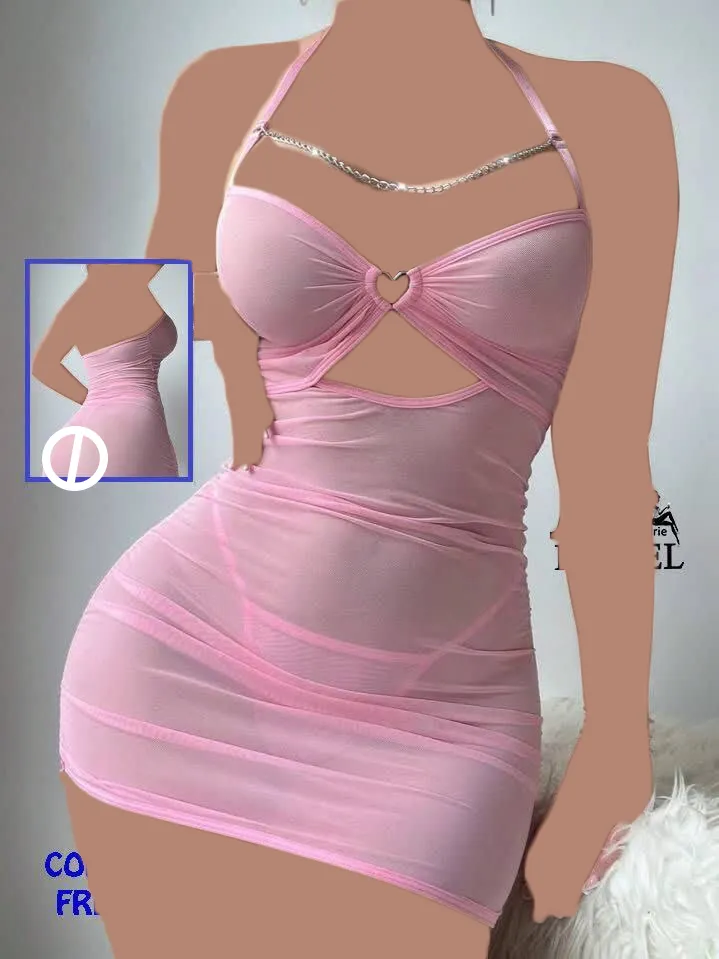 لباس خواب توری زنجیردار Anahel کد 7210 - تصویر 2