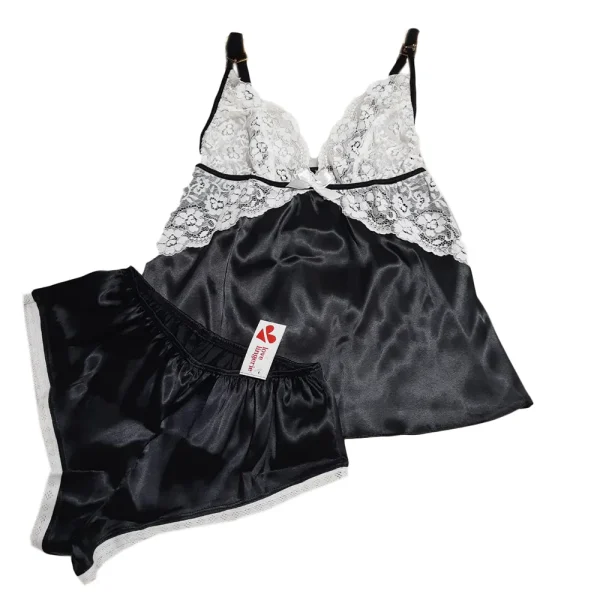 ست تاپ و شورت ساتن لاو لاینجری کد L8051