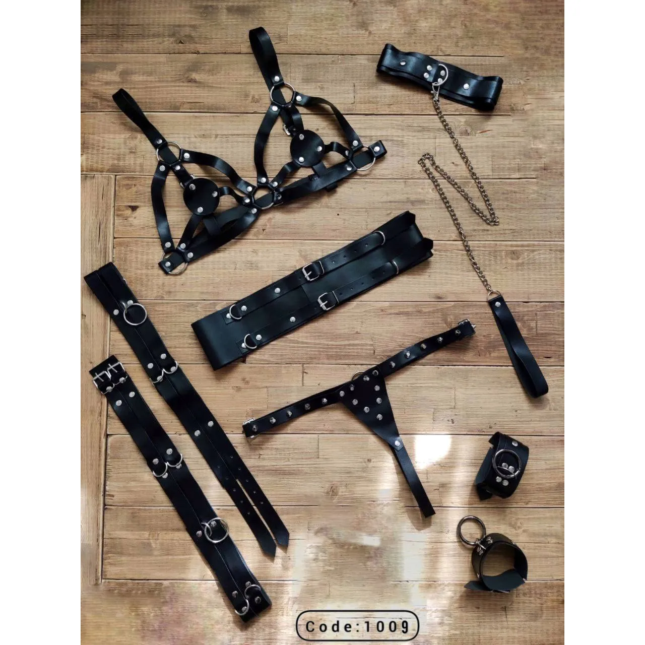 ست لباس زیر فانتزی چرم کد 9999 - تصویر 2