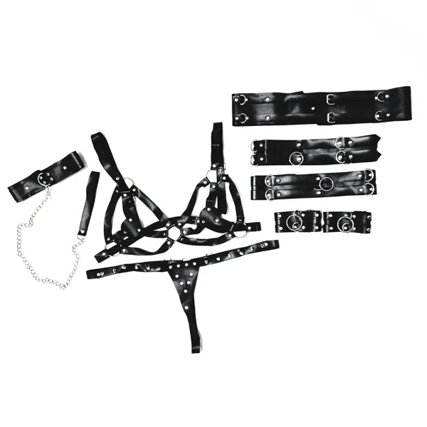 ست لباس زیر فانتزی چرم کد 9999