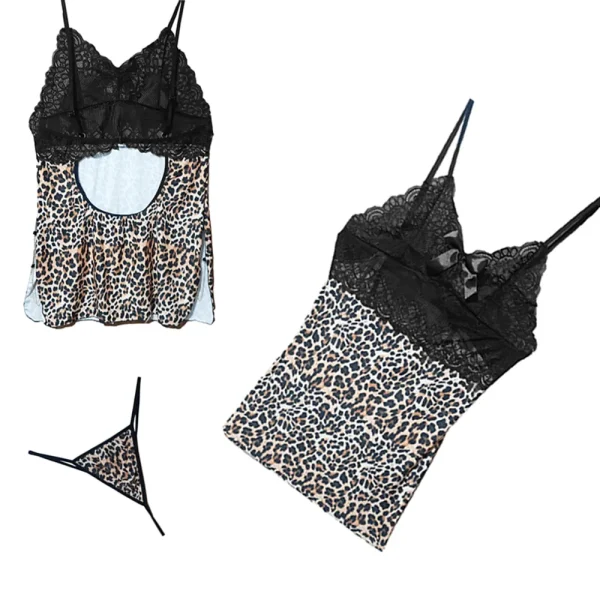 🐆 ست لباس خواب پلنگی فانتزی (Big Size) Violetta کد 2062