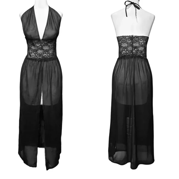 لباس خواب تور و دانتل بلند Delwin کد 128 سایز 38 تا42