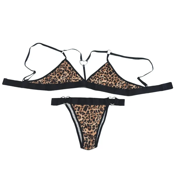 ست شورت و سوتین پلنگی با حلقههای قلبی کد 023 (38تا42)